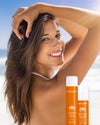 Soin lavant spécial été pour cheveux exposés au soleil, protection et hydratation, fabrication française, formule à 95% d'ingrédients d'origine naturelle